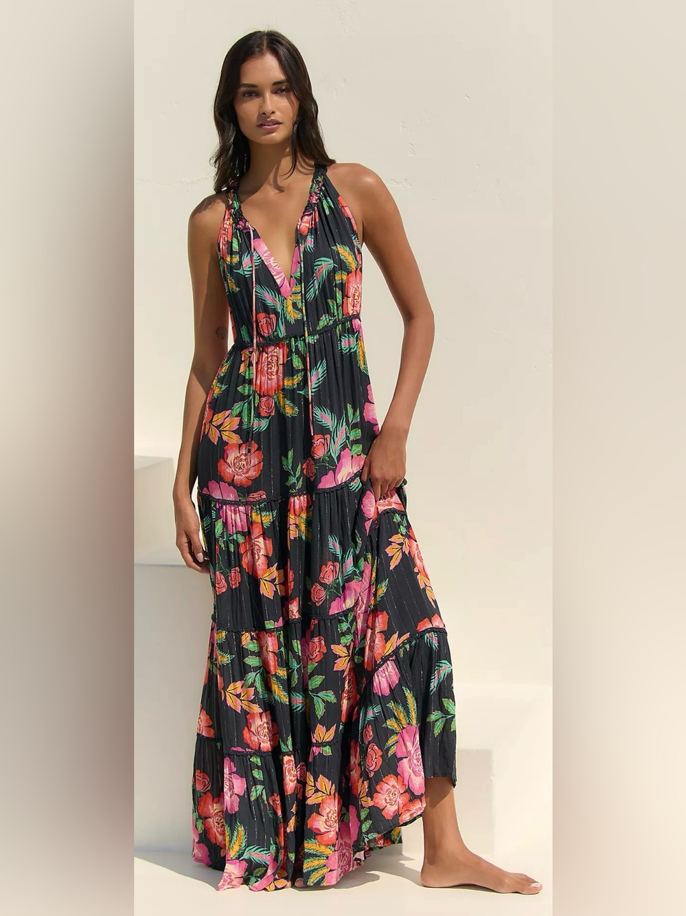 PQ Swim x Anthropologie Ruffle Maxi Dress Large